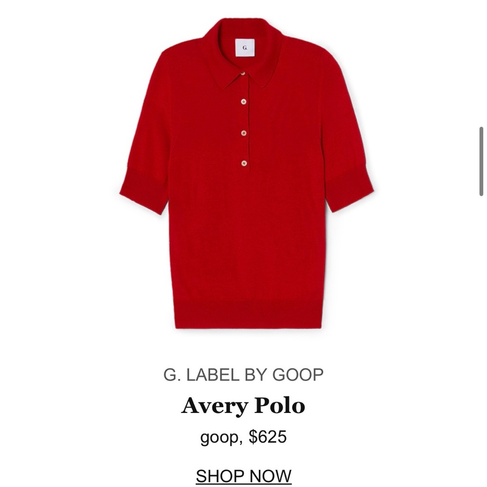 G. LABEL BY GOOP Avery Polo in bright red NEW - Picture 4 of 8